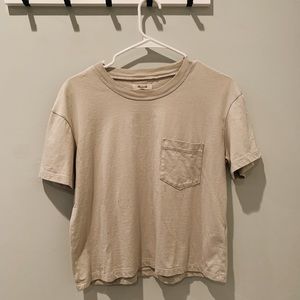 Madewell muted sage green crop top, size Small